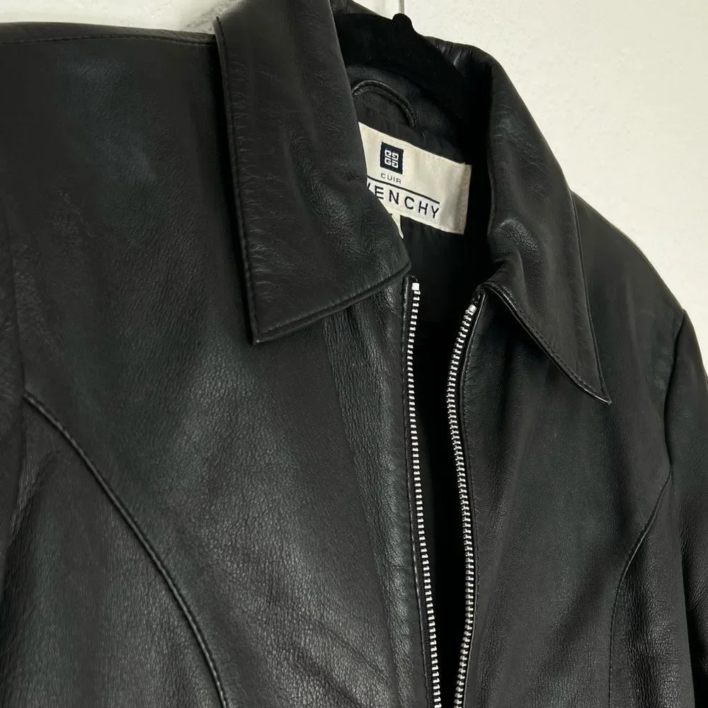 Vintage GIVENCHY black leather 90s Y2K goth jacket S